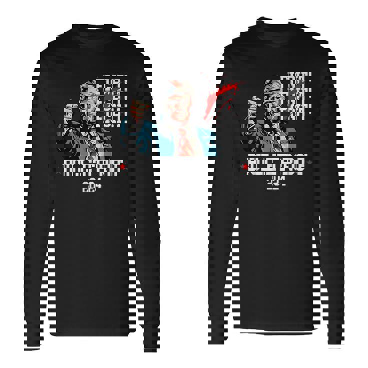 トランプ 防弾 ファイト ファイト ファイト 長袖Tシャツ