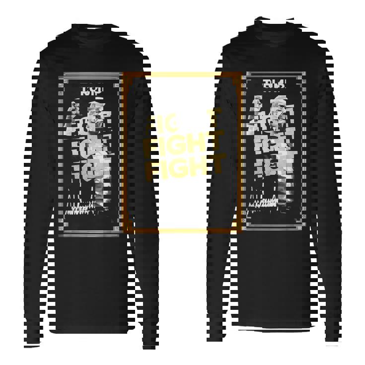 トランプミームコイン、トランプクリプトミーム、ファイトファイトトランプ。 長袖Tシャツ