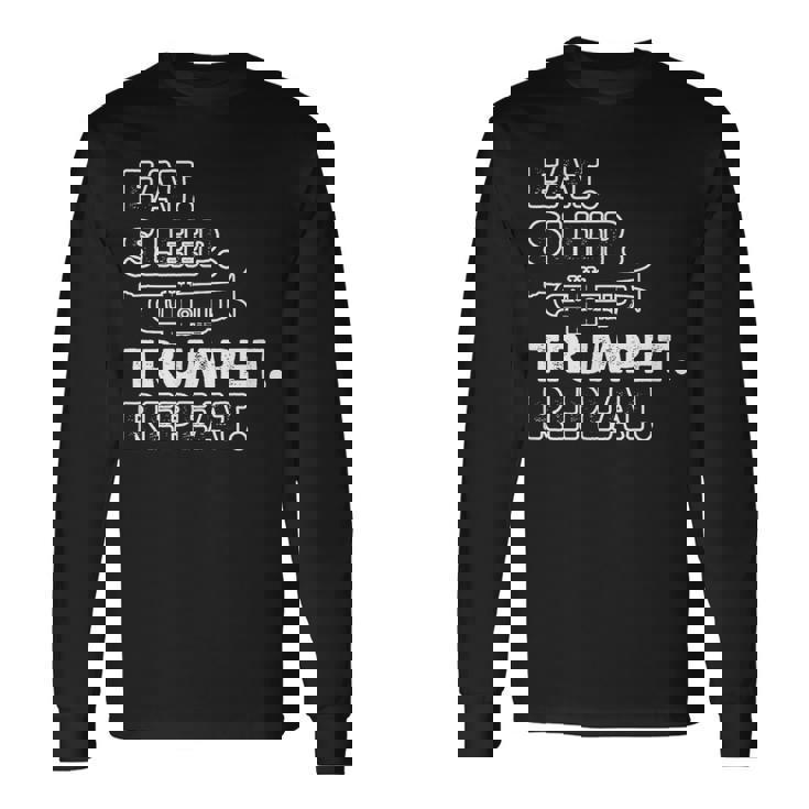 トランペッターのための面白いトランペット格言モチーフ 長袖Tシャツ