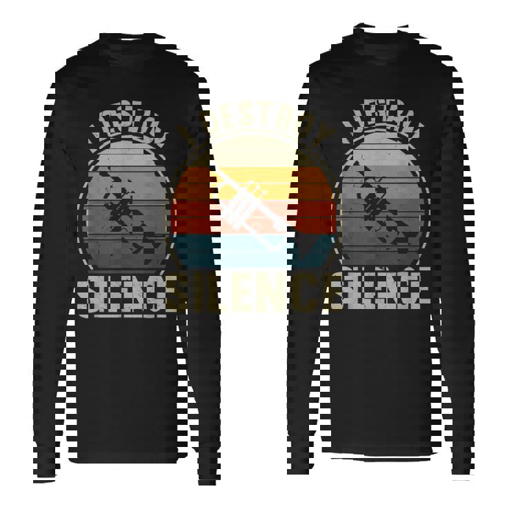 トランペット奏者 I Destroyilence Recto Trumpet Lovers 長袖Tシャツ