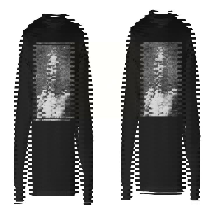 トリノのヴィンテージイエス聖骸布 長袖Tシャツ