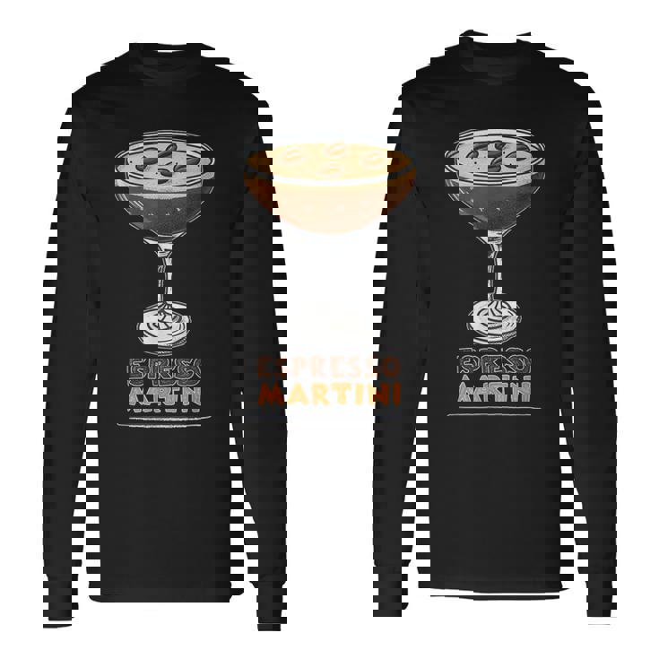 トレンディなエスプレッソマティーニコーヒーカクテル。 長袖Tシャツ
