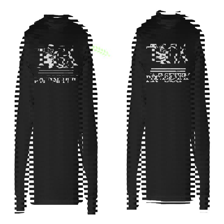 トーガパーティーセキュリティ-面白いギリシャ大学パーティー 長袖Tシャツ