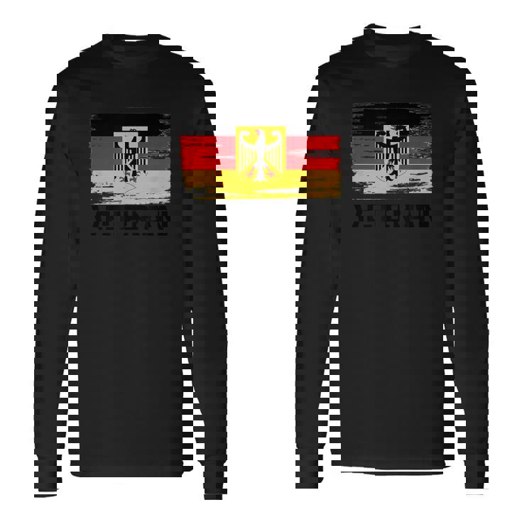 ドイツ退役軍人tシャツ イーグルとフラッグ – 愛国的なゲルマ 長袖Tシャツ