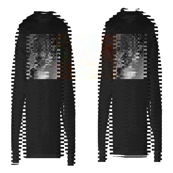 ドガ 舞台上でのリハーサル 現代美術 絵画 長袖Tシャツ