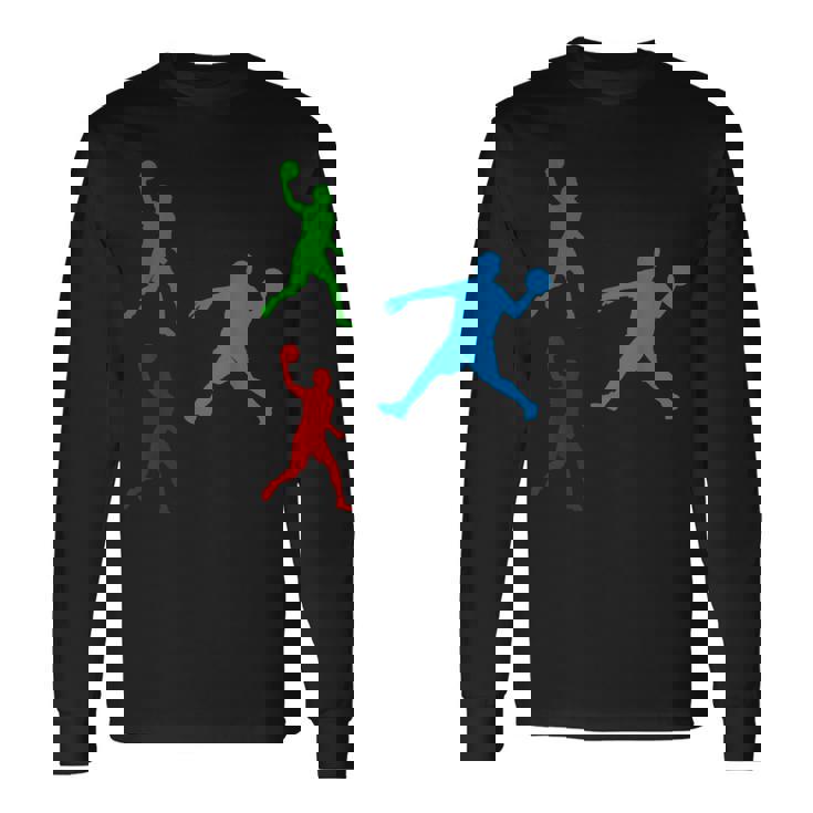 ドッジボール シルエット ドッジボール プレイヤーシルエット ドッジボール 長袖Tシャツ