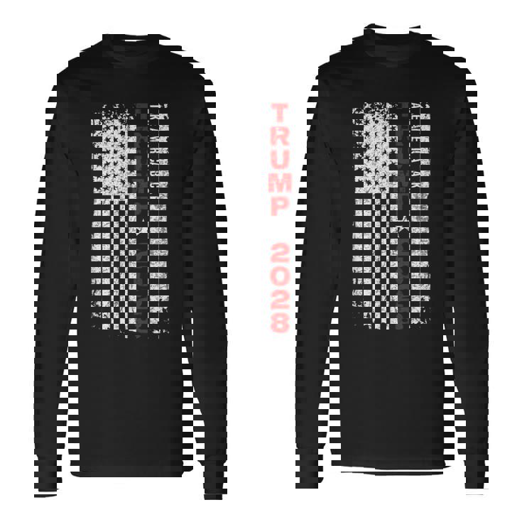 ドナルド・トランプ 2028 アメリカを取り戻す 選挙 アメリカ国旗 長袖Tシャツ