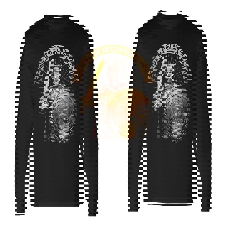 ドナルド・トランプ 暗号大統領 パロディー ミーム 面白い ビットコイン 長袖Tシャツ