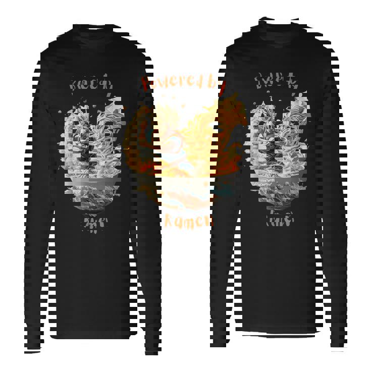 ドラゴンボウル戦士とラーメン波動力 長袖Tシャツ