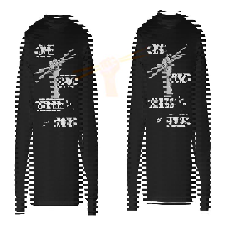 ドラマー ギフト 楽器 メンズ ドラムスティック用 長袖Tシャツ