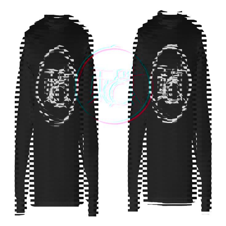 ドラミングドラマー ドラムセット 長袖Tシャツ