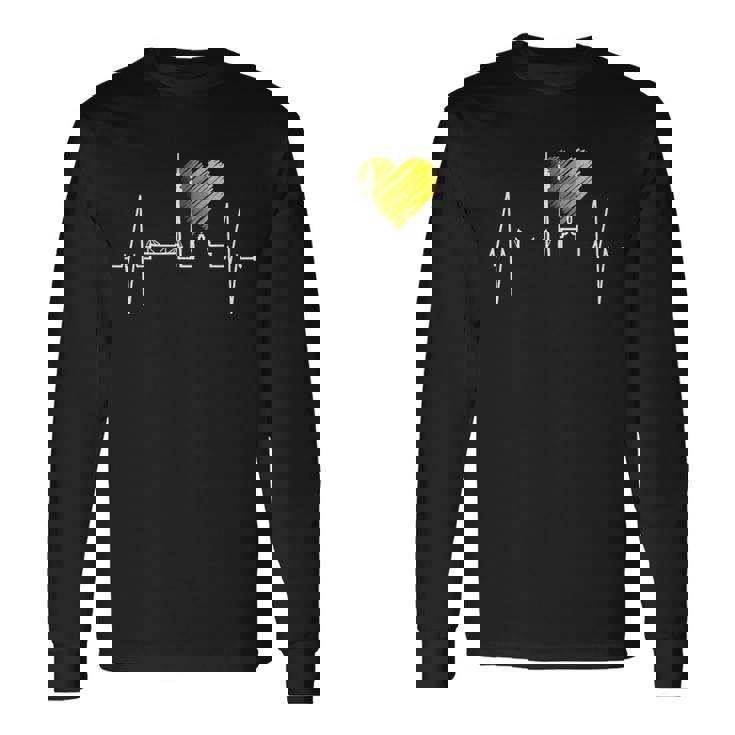 ドルトムント スカイライン ハートビート ルールポット ドイツ アイラブドルトムント I Love Dortmund 長袖Tシャツ