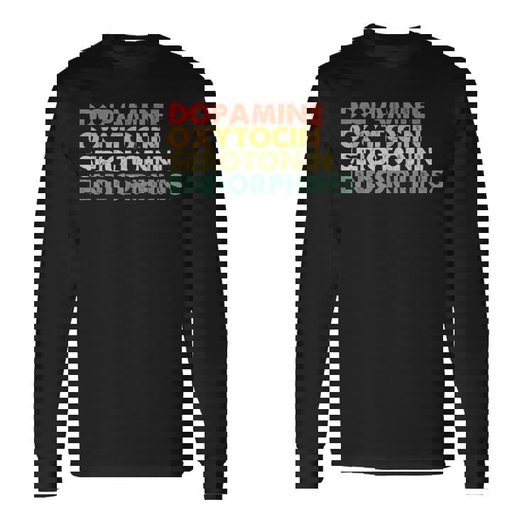 ドーパミン オキシトシン セロトニン エンドルフィン ハッピーホルモン 長袖Tシャツ