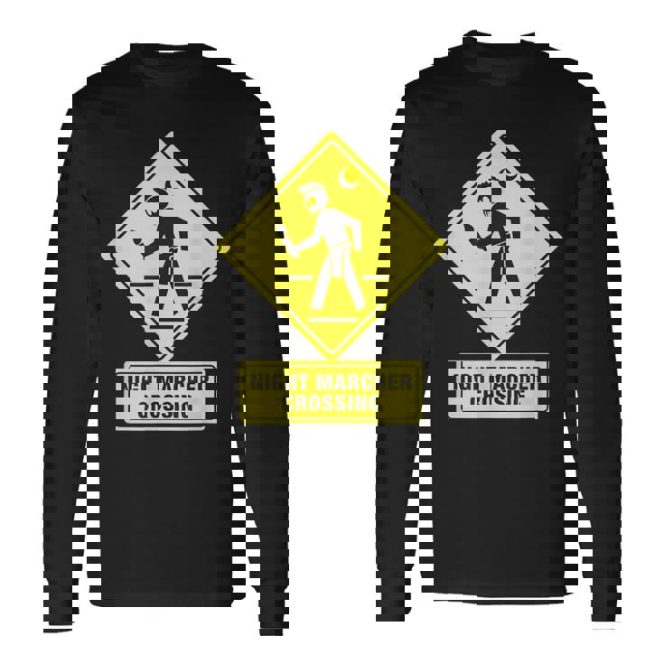 ナイトマーチャークロッシングハワイゴースト面白い 長袖Tシャツ