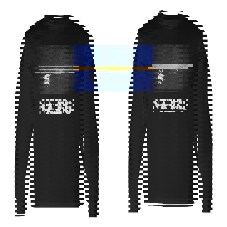 ナウルの国旗tシャツ 長袖Tシャツ