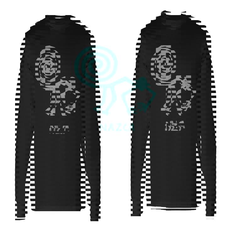 ナスカ ライン ペルー ジオグリフ 宇宙飛行士 ハチドリ モンキー 長袖Tシャツ