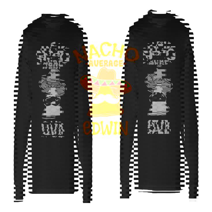 ナチョ平均 エドウィン 名前入り 面白いタコス 長袖Tシャツ