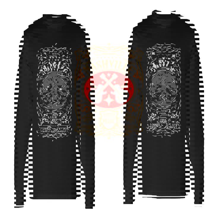 ナッシュビル テネシー レトロ カントリー ミュージック ヴィンテージ 長袖Tシャツ