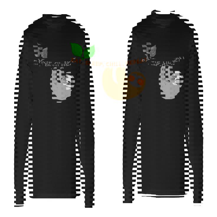 ナマケモノ まったり のんびり くつろぎ 長袖Tシャツ