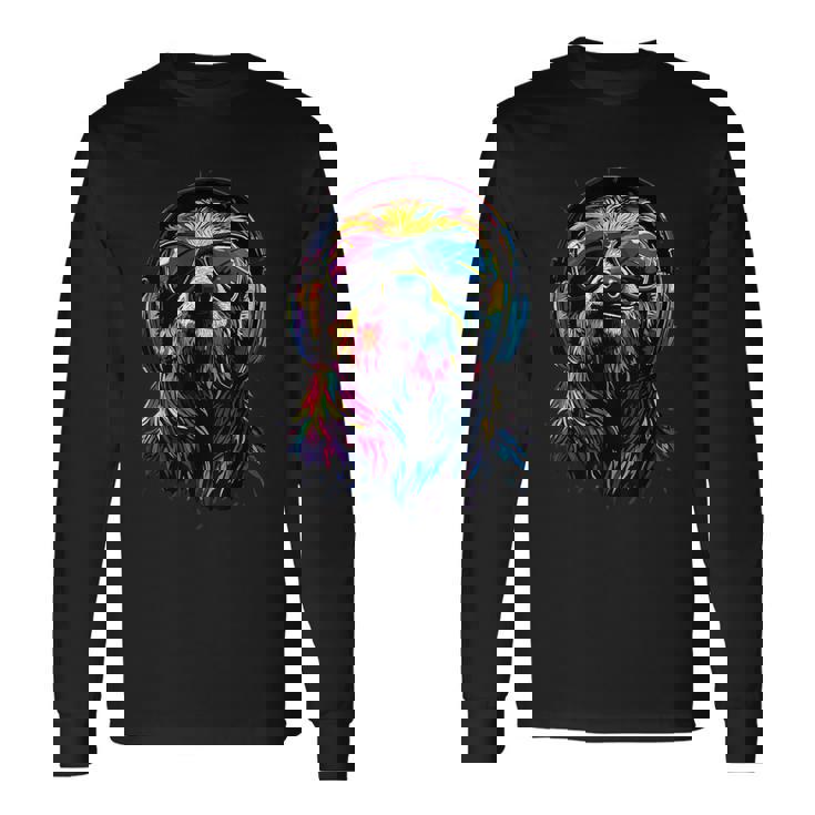 ナマケモノ カラフルな色彩 ポップアート グラフィック 怠け者 長袖Tシャツ