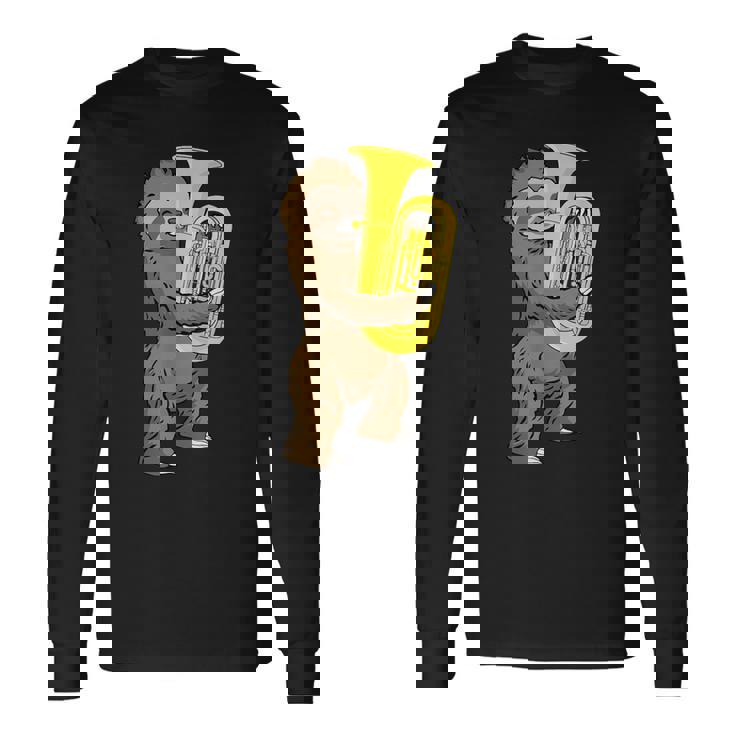 ナマケモノ 恋人 チューバ プレーヤー ミュージック ビッグバンド チューバ 長袖Tシャツ