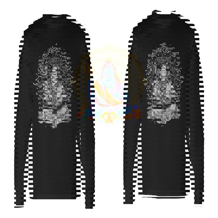 ナマステ インド 神 シバ ヒンドゥー教 神 信仰 長袖Tシャツ