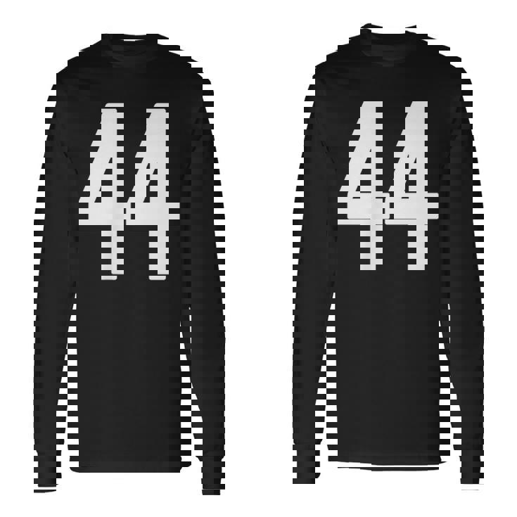 ナンバー44インチホワイトポケットスタイルバージョン。 長袖Tシャツ