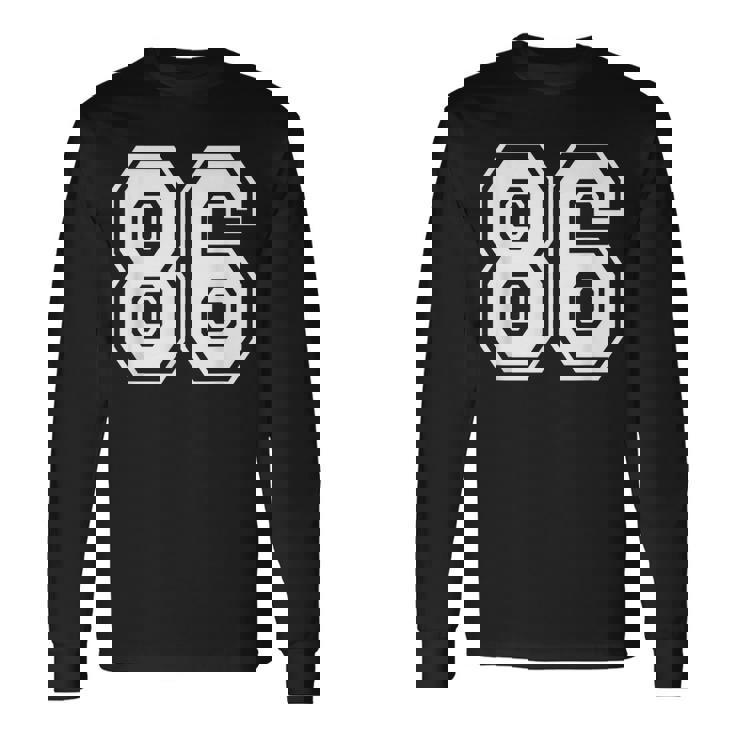 ナンバー86 86歳の誕生日ギフト選手チーム番号入りジャージ 長袖Tシャツ