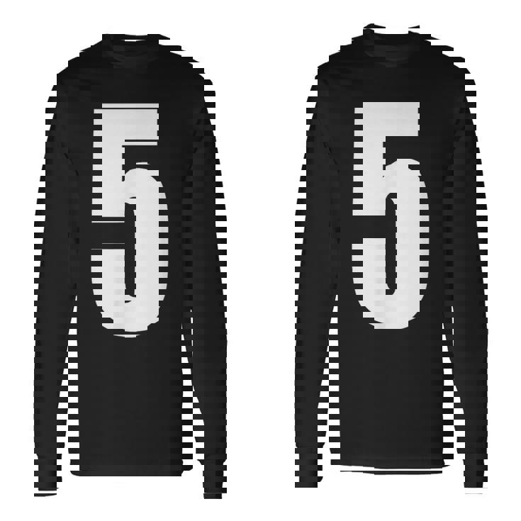 ナンバーファイブ 数字 5 プレーン 白 数字 長袖Tシャツ