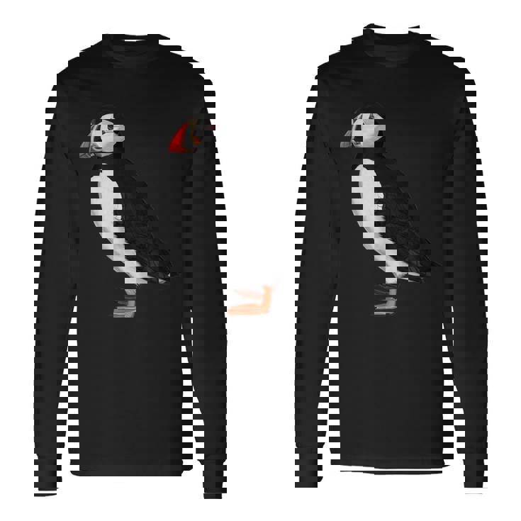 ニシツノメドリ 鳥 動物 図 バードウォッチング 贈り物 鳥類学者 生物学者 自然科学 長袖Tシャツ