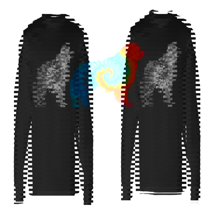 ニューファンドランド犬のレトロなデザイン 長袖Tシャツ