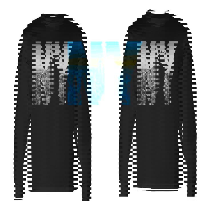 ニューヨーク市のデザインnyc自由の女神アーバン 長袖Tシャツ