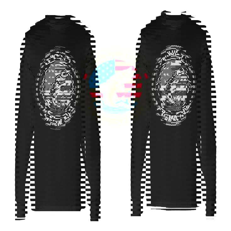 ニューヨーク市フィッシャーマンズクラブ アメリカ国旗釣り 長袖Tシャツ
