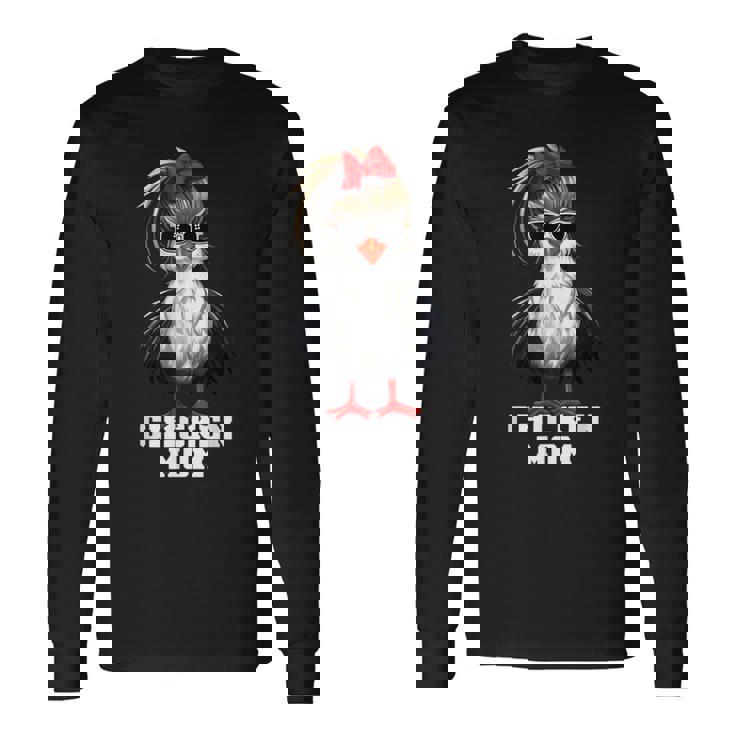 ニワトリ ママ 農業 農家 鶏牧場 面白い 鶏 長袖Tシャツ