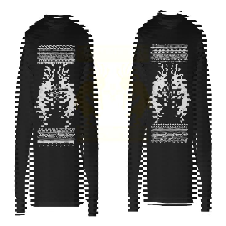 ネイティブアメリカン カルチャー ココペリ ミュージシャンボーダー 2 楽しい 長袖Tシャツ