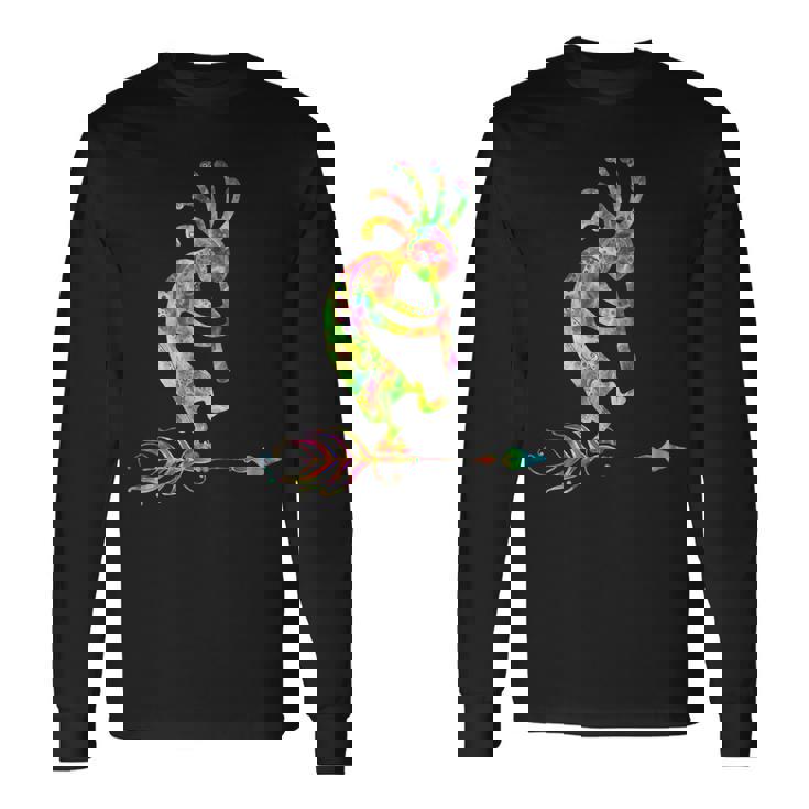 ネイティブアメリカン ココペリ 羽付き 1 ファンファン ファン 長袖Tシャツ