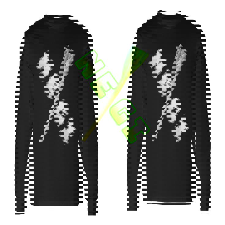 ネギ Negi【The 野菜】葱【変なtシャツ屋さん】面白いポップ デザイン 長袖Tシャツ