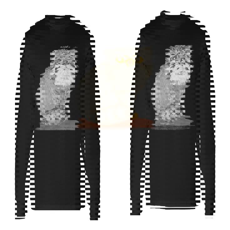 ネコ マヌルネコ 子猫 野生動物 長袖Tシャツ