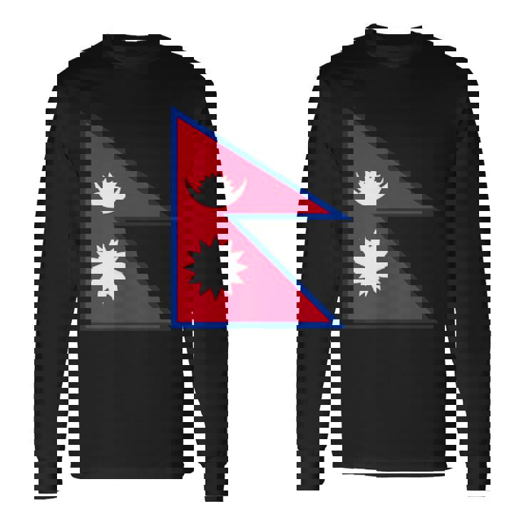 ネパール国旗 長袖Tシャツ