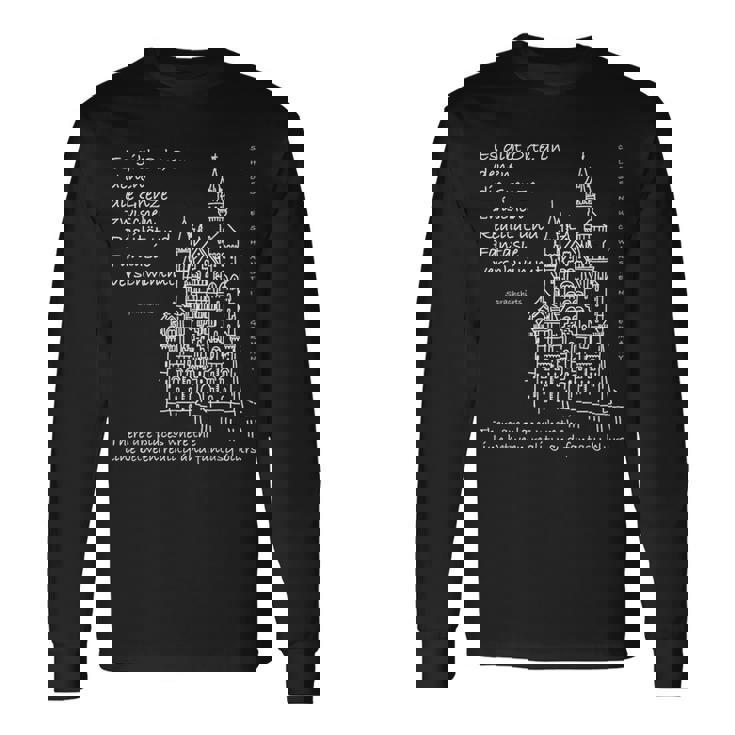ノイシュヴァンシュタイン城 バイエルン ドイツ ドイツ語 英語 長袖Tシャツ