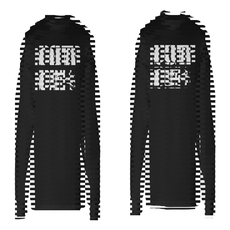 ノーギターノーライフ ギター好き クラシックギター クラシック音楽 アコースティックギター ギター部 ジャズ音楽 ギター 長袖Tシャツ