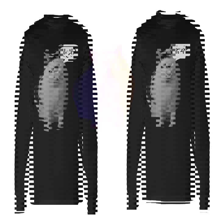 ハァ・キャット・ミーム 長袖Tシャツ