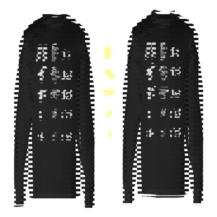 ハイボール 視力検査 バーボン おもしろ 酒飲み 酒好き 居酒屋 ウィスキー ハイボール好き 長袖Tシャツ