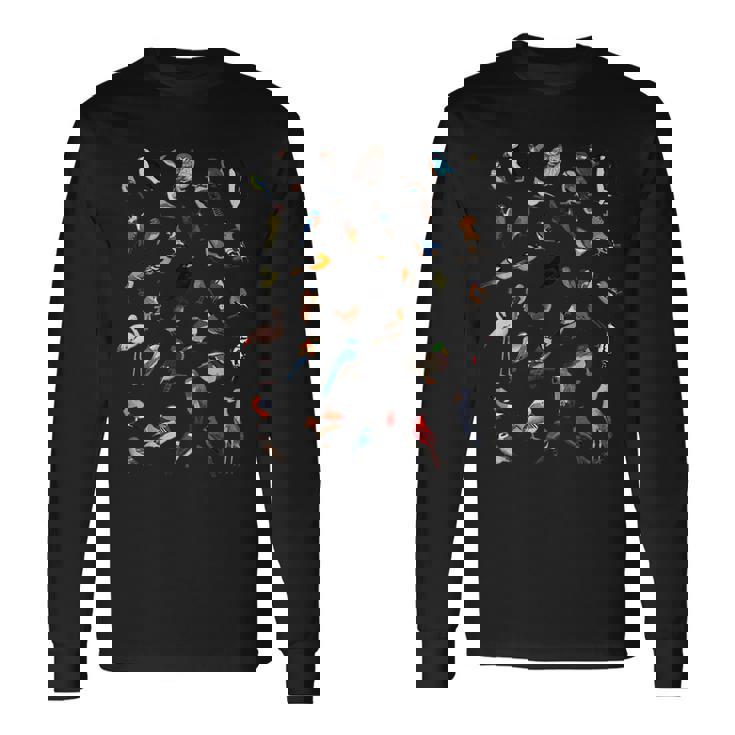 ハシビロコウ カワセミ スズメ 鳥 動物 図 バードウォッチング 贈り物 鳥類学者 生物学者 自然科学 長袖Tシャツ