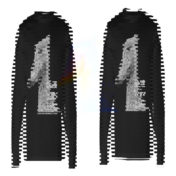 ハシビロコウ『リアルフォト 写真』青い鳥【どうぶつフレンズ】かっこいい 大きな鳥 動物園の生き物 長袖Tシャツ