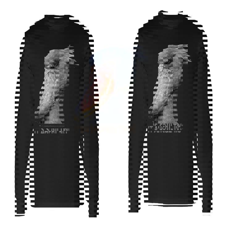 ハシビロコウそれはハシビロコウです 長袖Tシャツ