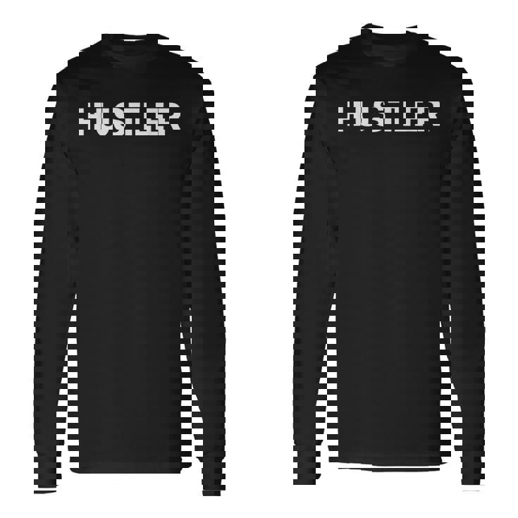 ハスラー 半袖 シンプル 白文字 長袖Tシャツ