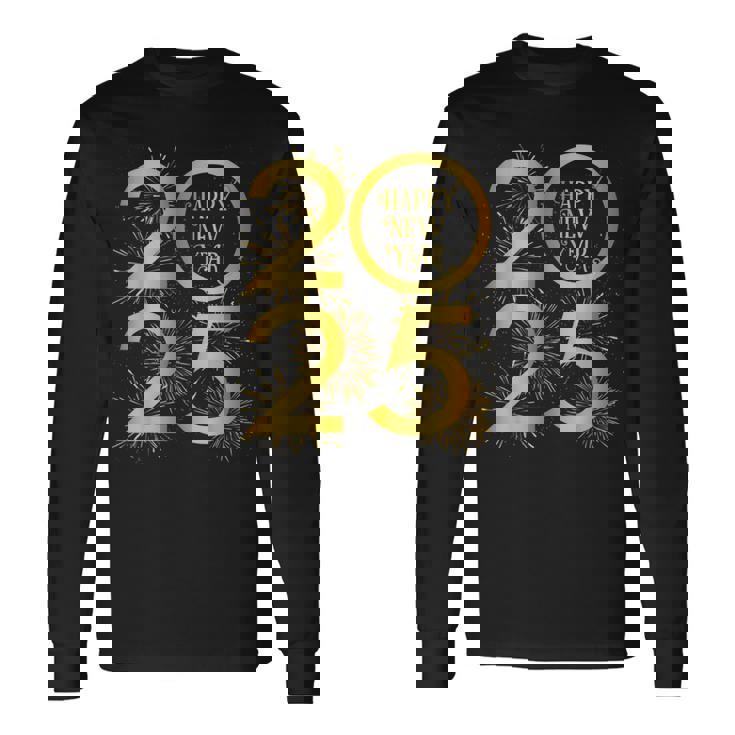 ハッピーニューイヤーパーティー用品 2025年新年花火 長袖Tシャツ