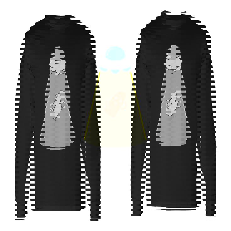 ハニワ くん 埴輪《Ufo 遭遇》【ゆるフレンズ】歴史土器 かわいい 面白い キャラクター 長袖Tシャツ