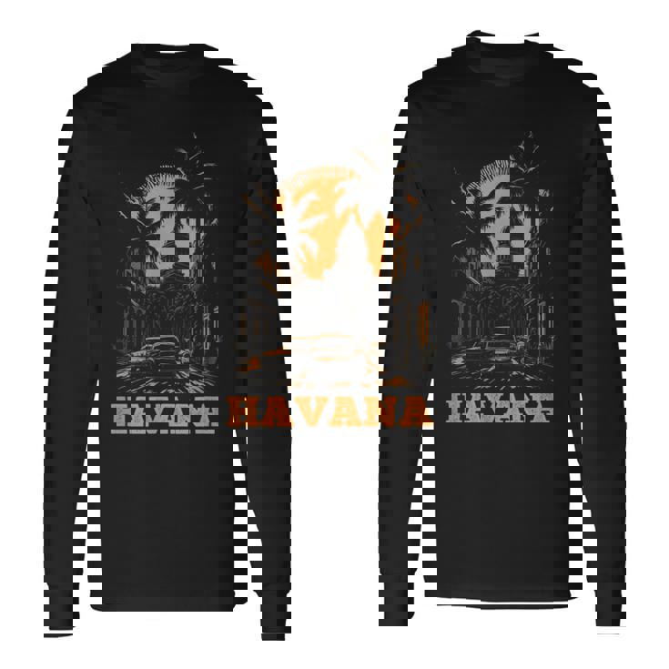 ハバナ キューバ レトロ キューバ プライド ヴィンテージ 70 年代 80 年代のスタイル 長袖Tシャツ